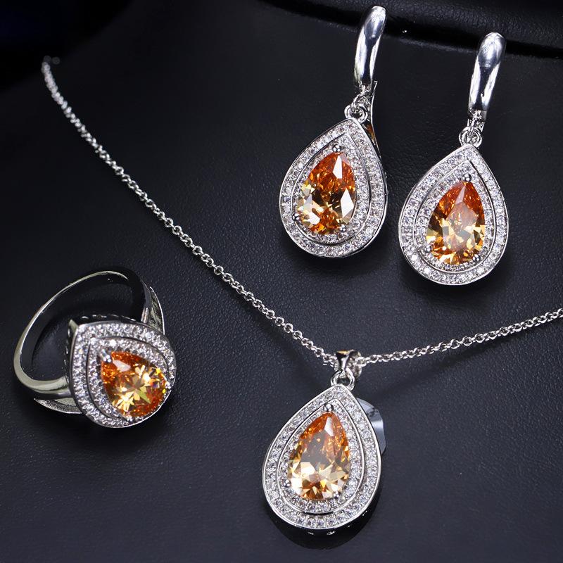 Jewelry, Zircon Necklace, Earrings, Ring Sets And Chains.