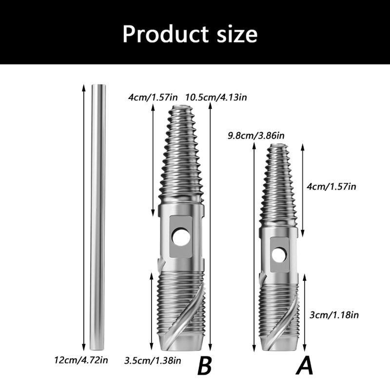 Double Head Broken Screw Extractor Pipe Valves Faucet Broken Bolt Water Pipe Screw Tool for 1/2Inch 3/4Inch Pipes