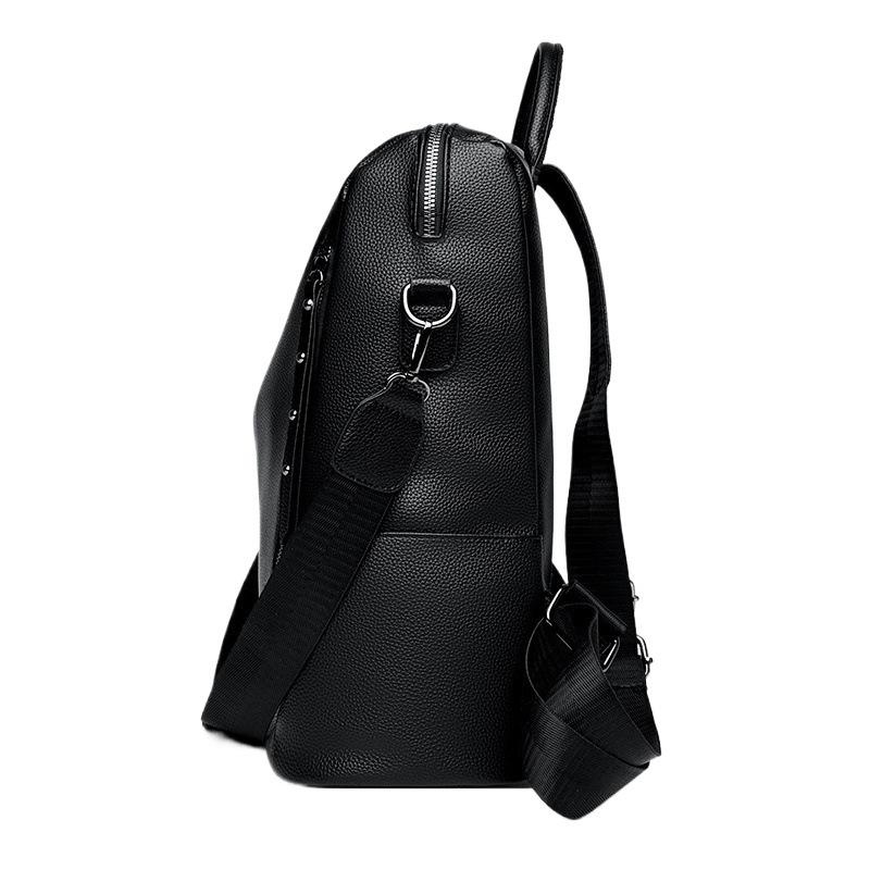 Large capacity backpack women 2025 new commuter computer bag soft leather sports outdoor leisure backpack going out bag