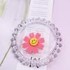 40mm Korean Style Smiley Face Chrysanthemum Acrylic Keychain Earrings for DIY Phone Accessories