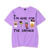 Men's T Shirt Short Sleeved Tops Tees I'm Here Just for The Drink Print Men T-Shirt Black Man T-Shirts for Male Harajuku Clothes