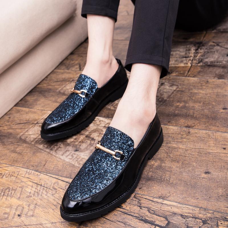 Leder Herren Freizeitschuhe Luxusmarke Herren Slipper 2024 Herren Glänzende Friseurschuhe Stilvolle Klassische Herrenschuhe für Hochzeit