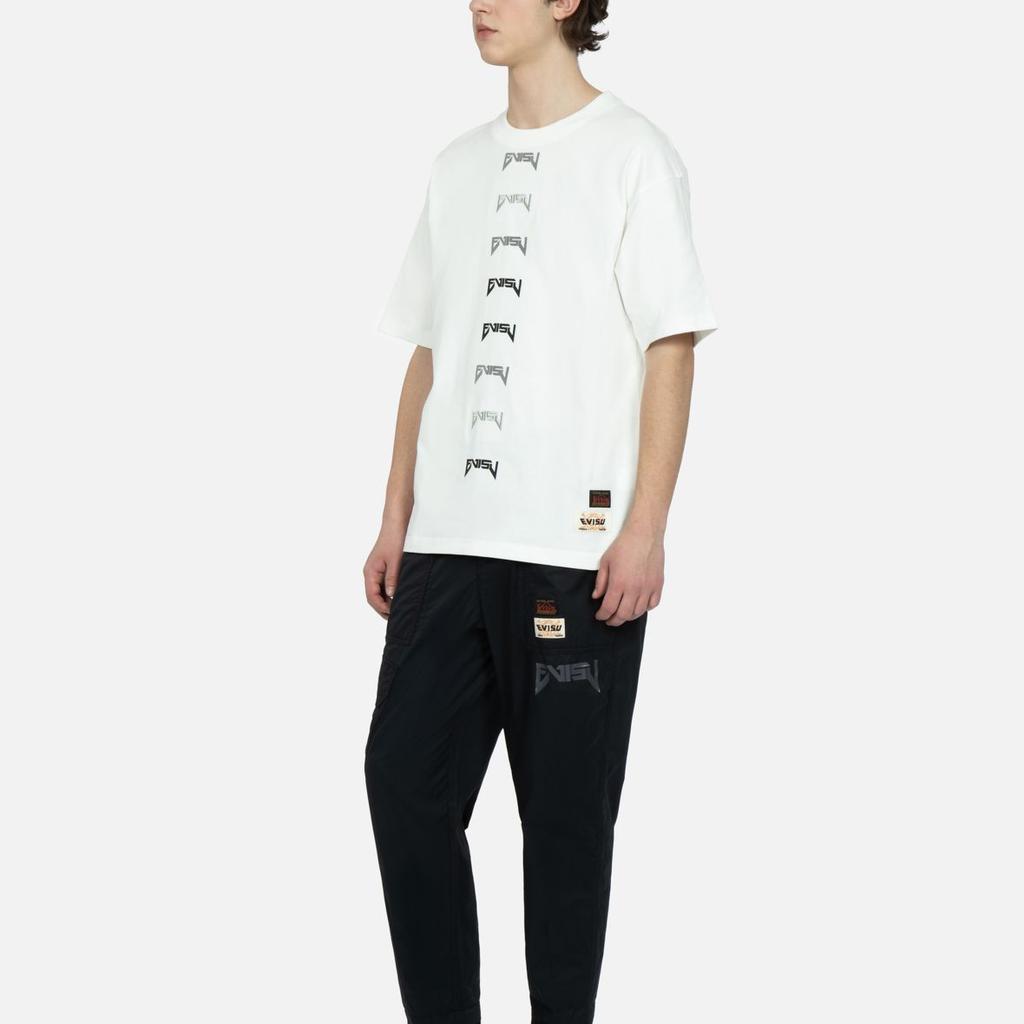 Evisu Multi Letter Brand Logo Printed Short Sleeve T-Shirt Men Tops White 2ESHTM3TS690RXCT
