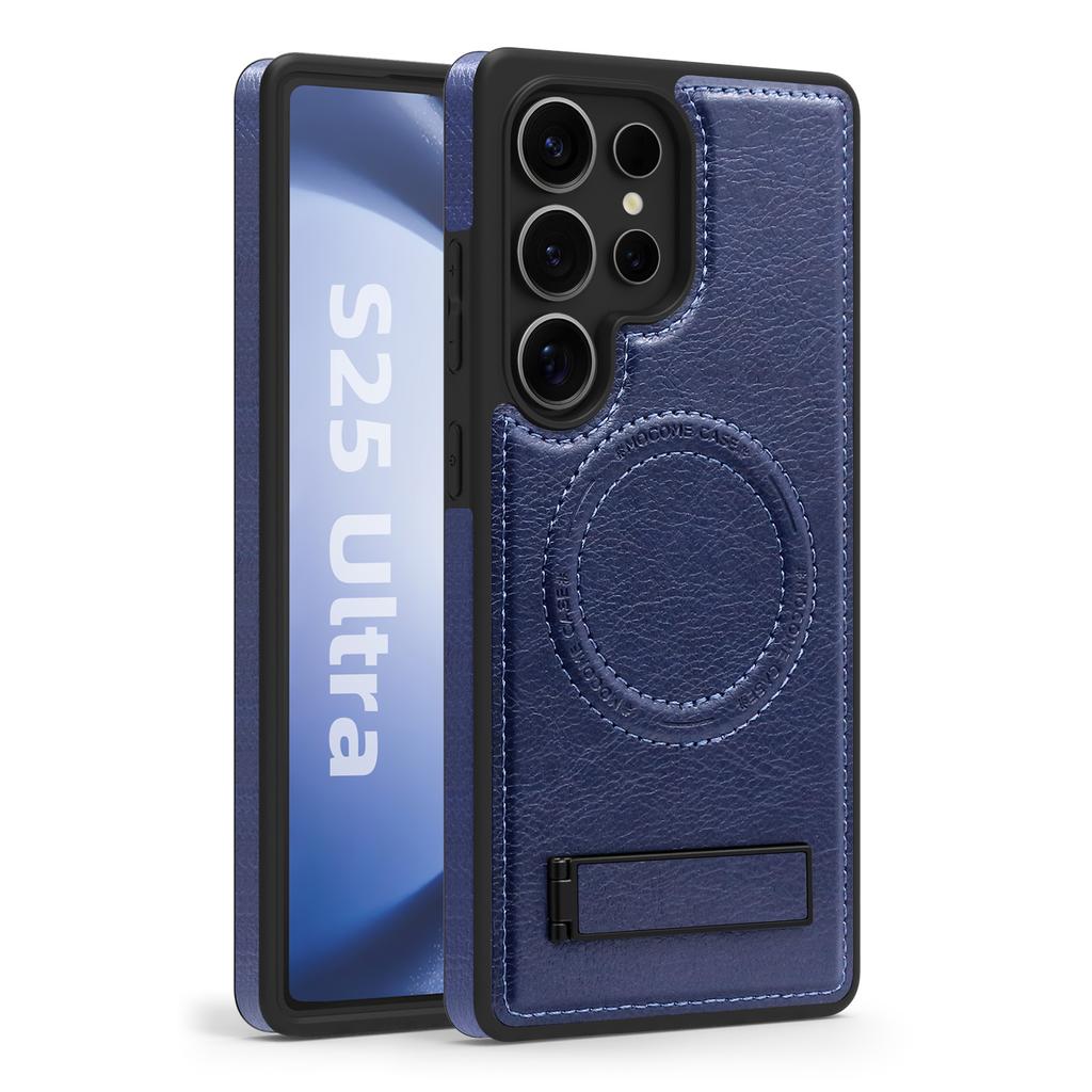 Husă de telefon magnetică din piele PU cu încărcare fără fir pentru Samsung Galaxy S24 Ultra S23 S22 Plus, cu husă rezistentă la șocuri