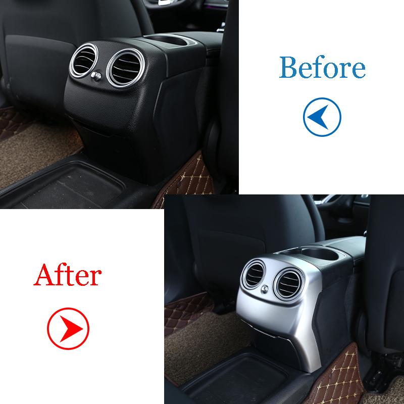 Carbon Fiber Style For Mercedes Benz E Class W213 2016- ABS Plastic Rear Row Armrest Box AC Vent Cover Trim Car Accessories
