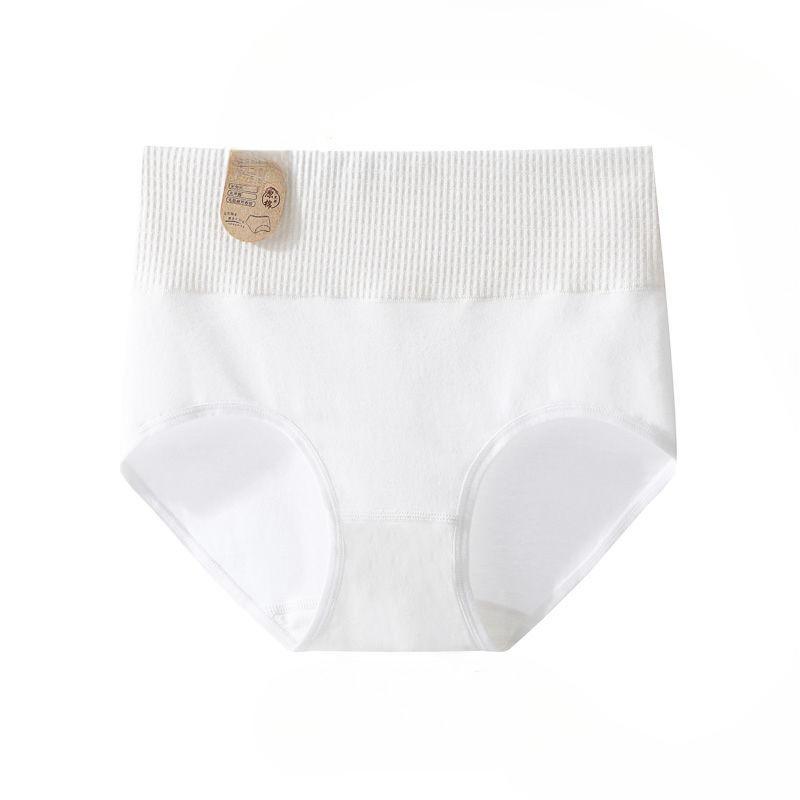 Plus Size Women's High Waist Tucked In Cotton 7A Antibacterial Breathable Briefs