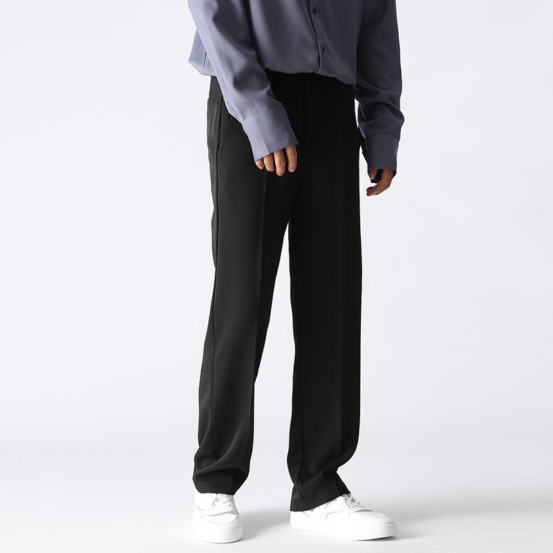 FiveFive Vår Høst Høy Kvalitet Casual Bukser Menn Koreansk Mote Stretchy Løse Draperte Slacks Rette Bukser Mannlig Semi-Vid Dressbukse Pluss Størrelse
