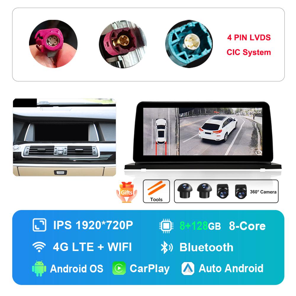 12.3 inch HD Touch Screen for BMW 5 Series F07 GT 2011 - 2017 CIC NBT System Android Car Radio Multimedia Player DSP Stereo GPS