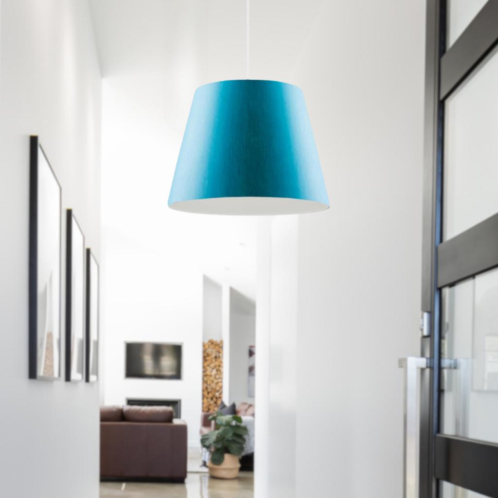 

Sofia Conical Ceiling Pendant Lamp Blue Fabric Children s Room Hallway Entrance Kitchen Chandelier