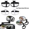 2Pcs Car Rearview Mirrors 360° Blind Spot Mirror Adjustable Rotatable Convex Wide-angle Clear Rearview Safety Mirror Accessories