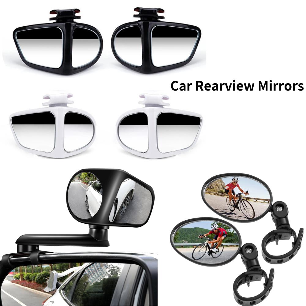 2Pcs Car Rearview Mirrors 360° Blind Spot Mirror Adjustable Rotatable Convex Wide-angle Clear Rearview Safety Mirror Accessories