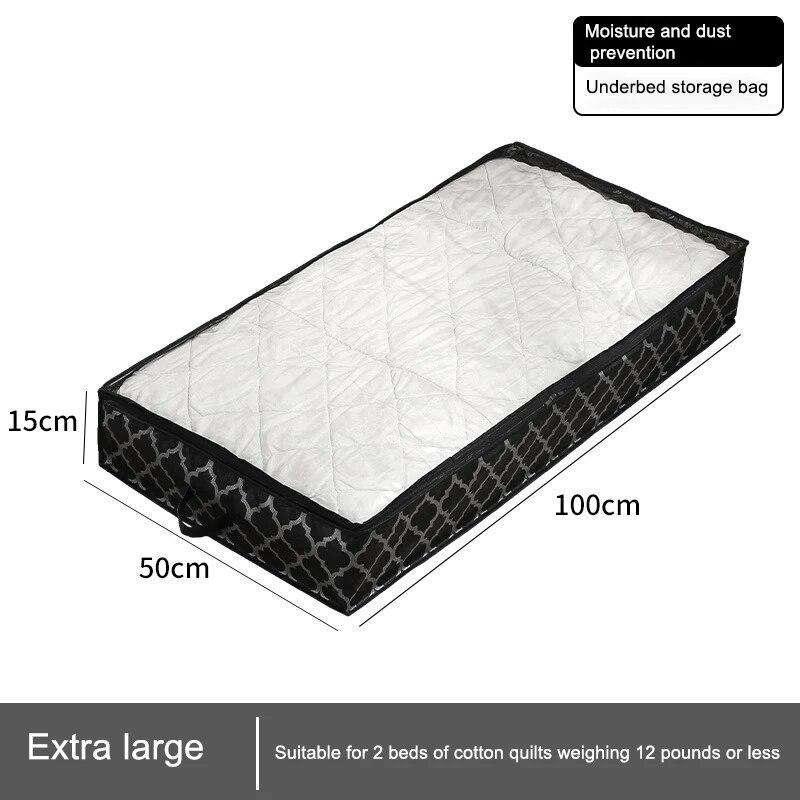 1pc Houndstooth Quilt Clothes Storage Bag Big Capacity Foldable Dustproof Toys Bags Moisture Dust Proof Proof Organizer