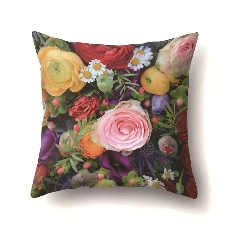 Heimdekoration Blumendruck Kissenbezug Sonnenblume Rose Gänseblümchen Kissenbezug Wohnzimmer Sofakissenbezug Schlafzimmer Zimmerdekoration