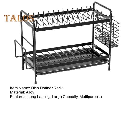 Abtropfgestell mit Abtropfschale, großes Fassungsvermögen, einfache Installation, Mehrzweck-Geschirrtrocknerständer für die Küchentheke, Utensilienhalter