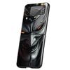 Hard PC Phone Case For Samsung Galaxy Z Flip 7 6 5 4 Black Cover For Galaxy Z Flip 3 Foldable Bag Capas Japan Ghost Face Samurai