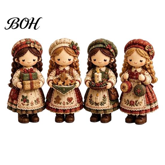 Small World Patchwork Girl DIY Kit, 3D Doll Sewing Craft Set with Pre-Cut Creative Project Fabric Thread Needles, Cute Kit for Home Decor Handmade