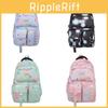 Nylon Double Shoulder Backpack For Teens With Colored Spotted Cherry Pattern For School Use