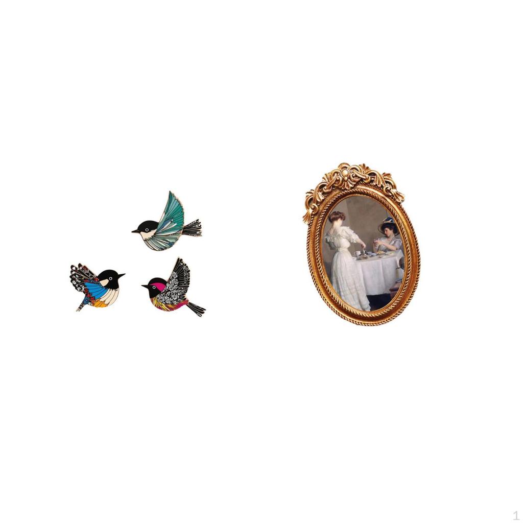 Wooden Bird Wall Art And Ornate Resin Picture Frame Decorative Hanging Signs for Garden Study Room