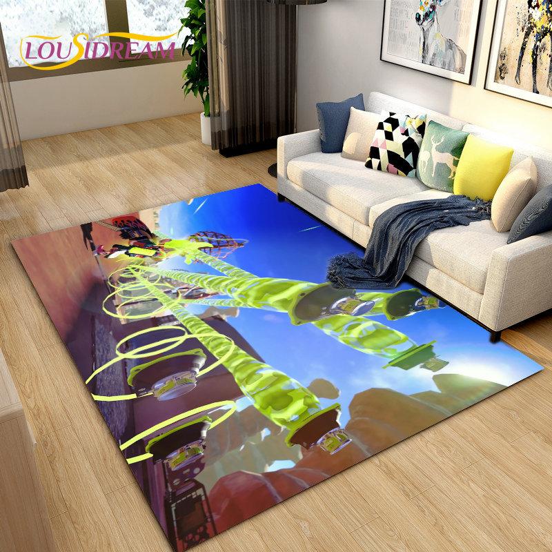 PC Splatoon, Game Gamer Cartoon Bereich Teppich, Teppich Teppich für Wohnzimmer Schlafzimmer Sofa Fußmatte Dekoration, Kinder spielen rutschfeste Bodenmatte