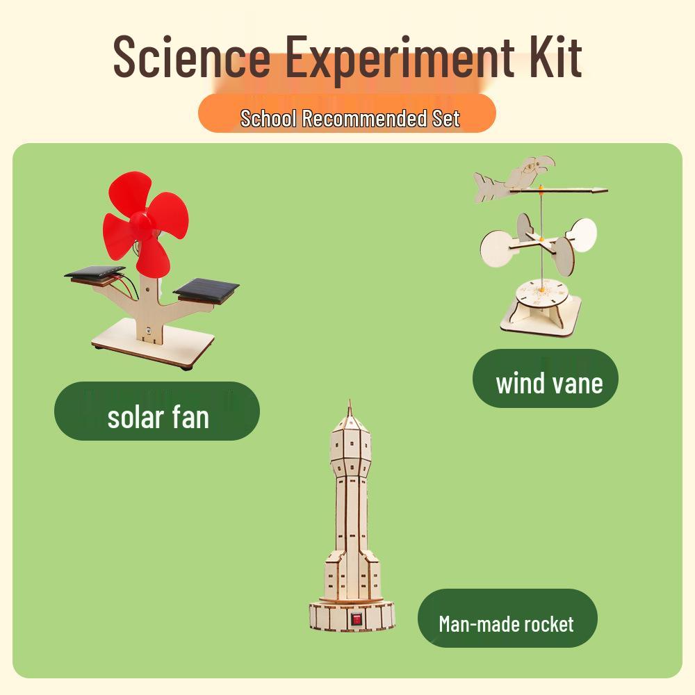 Children's Wooden Science Experiment Kit - Handmade Student Toy Set