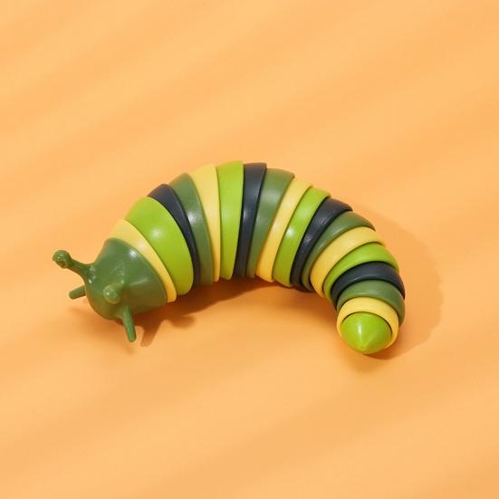 Colorful Caterpillar Fidget Toy Funny Bendable Cute Portable Stress Relief Decompression Kids Adults Slug Sensory Toy Birthday Gift