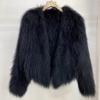 Womens Faux Fur V-Neck Short Coat In Chic Tweed Style Thick Warm Winter Outerwear Office Casual Wear