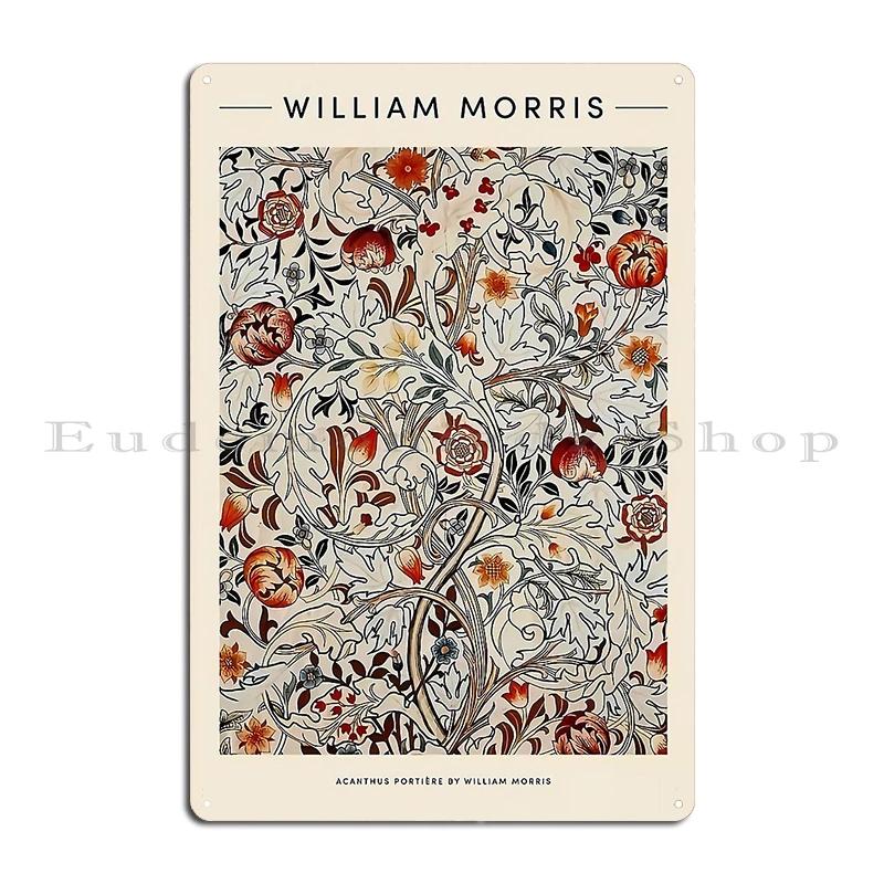 Bird And Pomegranate Exhibition William Morris Strawberry by Zouzounio Art Metal Plaque Rusty Wall Plaque Tin Sign Poster