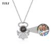 Custom Photo Necklace Projection Necklace with Picture I Love You 100 Languages Personalized Necklace Jewelry Gifts for Women