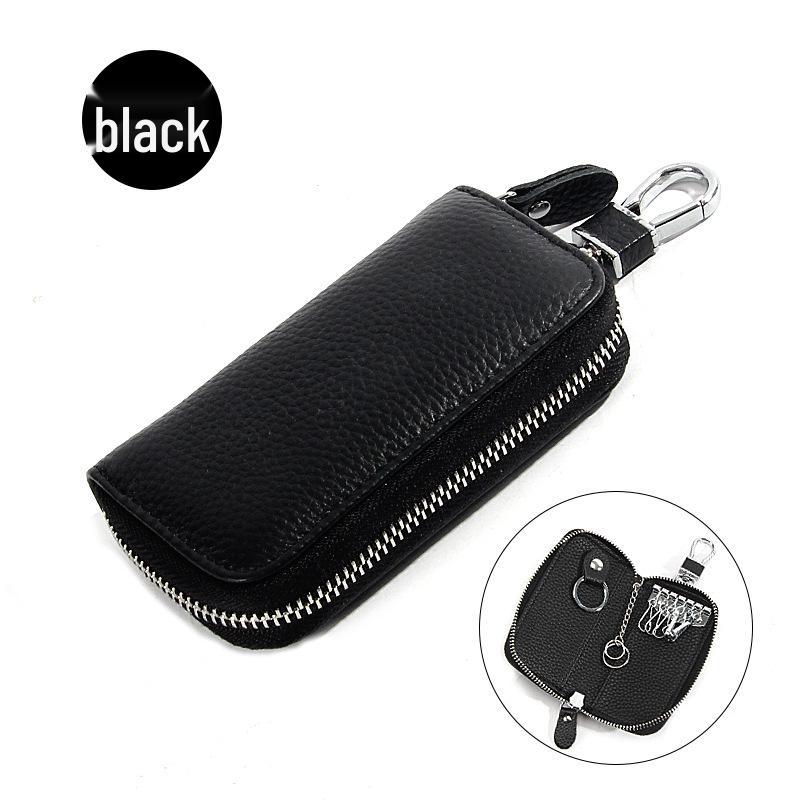 Genuine Leather Car Key Bag - Women's/Men's Waist-Hanging Zipper Key Case