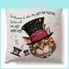 Alice In Wonderland Cartoon Pillow Case Cotton Linen Square Cushion Cover**