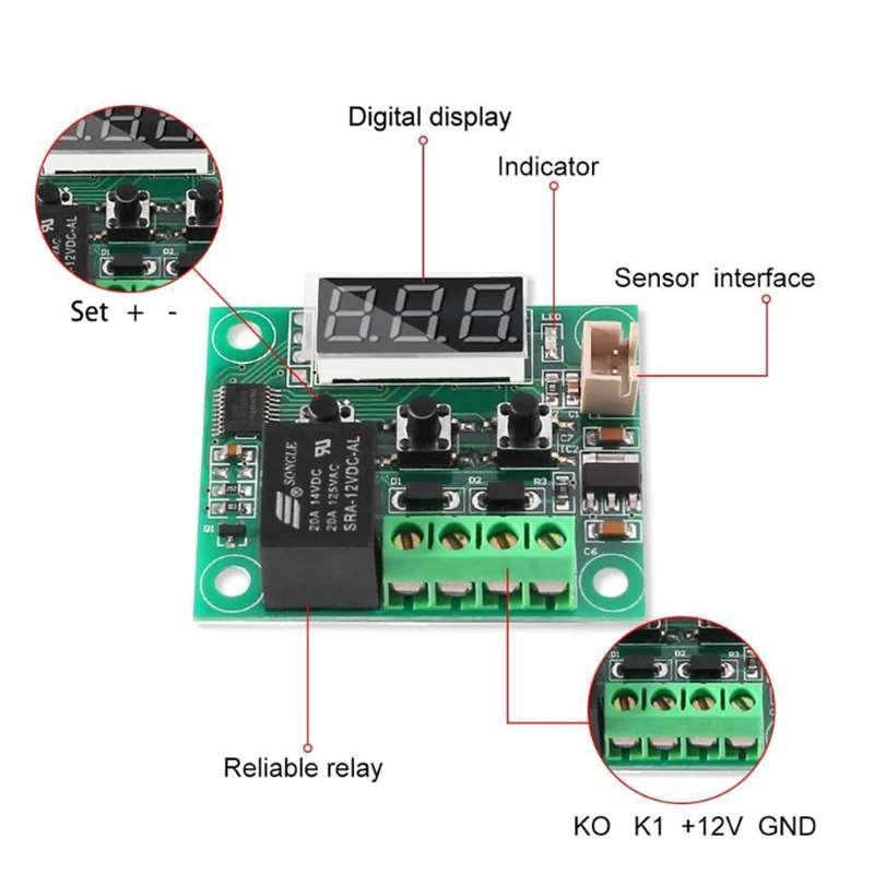 W1209 Dc 12v LED Digital Thermostat Digital LED Display Thermostat Temperature Controller Switch Sensor Module