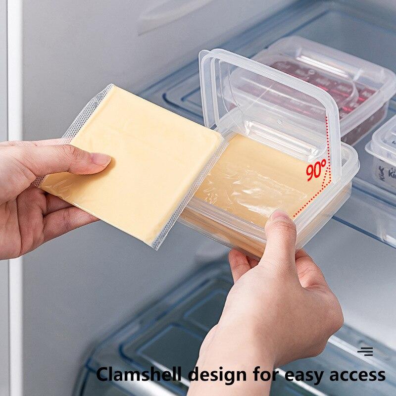 2 Stück 10X10X4.5CM Transparente Butter Käse Aufbewahrungsbox Tragbar Kühlschrank Obst Gemüse Frischhaltung Küchenaufbewahrungsbox
