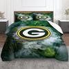Retro Green Bay Packers Team Logo Green Duvet Cover with Pillowcases, Cooling Duvet Cover for Warm Nights, Classic Bedding Set for Guest Room