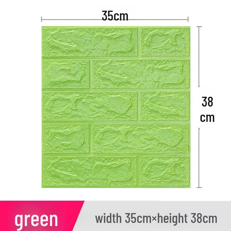 3D Vzor cihly Samolepicí nástěnná samolepka: Proti kolizi, Měkký, 35x38, Malá velikost