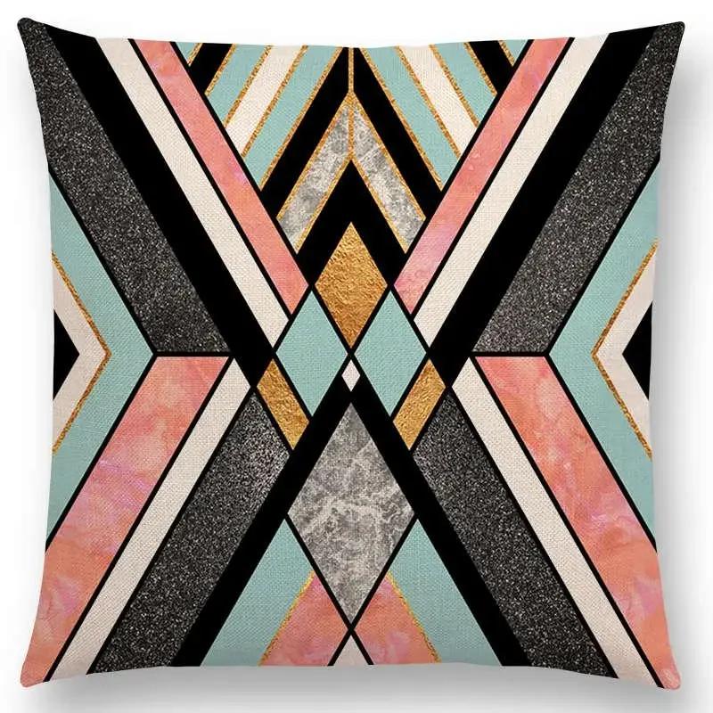 Neuer Sonnenaufgang Und Mond Verträumte Gipfel Farbenfrohe Berge Welt Abstraktes Geometrisches Muster Kissenbezug Auto Sofa Dekokissenbezug