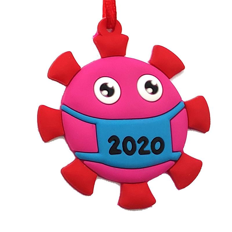 

2020 Christmas Tree Ornament Covid Quarantine Family Xmas Lockdown Decoration Red 1pcs