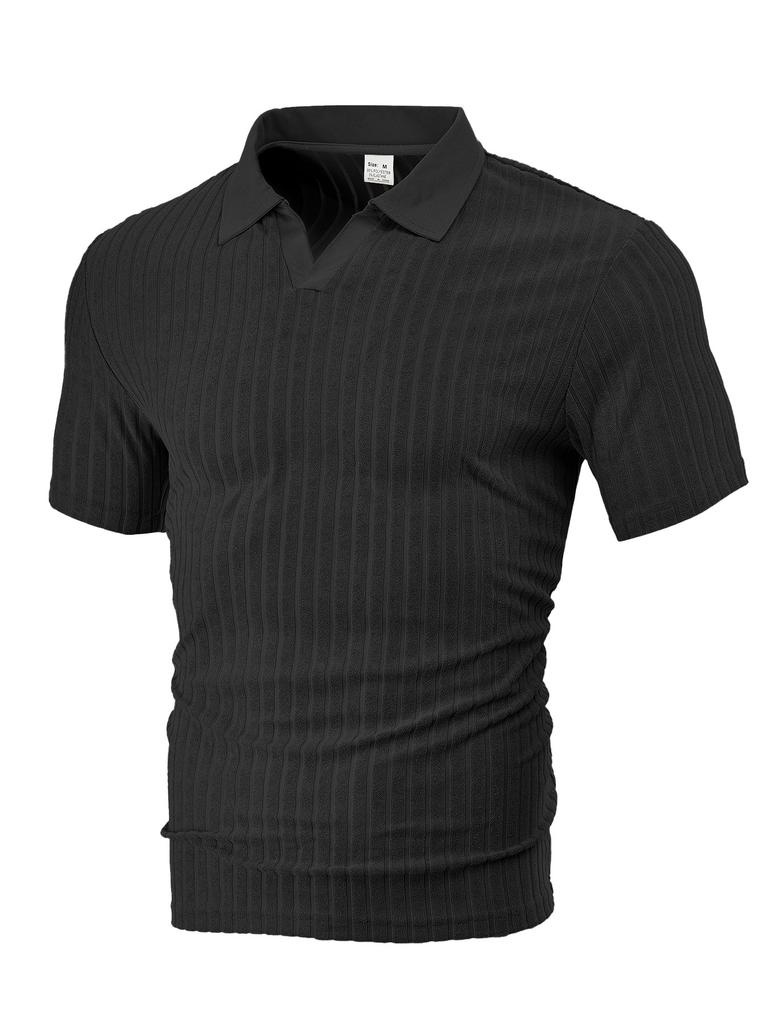 Europäische und amerikanische Herrenbekleidung Sommer TK neu lässiges atmungsaktives Frottee-Jacquard-Hemd mit Kragen, gestreift, kurzärmelig für Herren