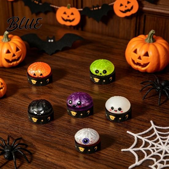 Anxiety Relief Gifts for Kids Halloween Ghost Bun Stress Ball  Glitter Slow Rising TPR Fidget Toy Quicksand Pinch Toys with Steamer  Cute Spooky