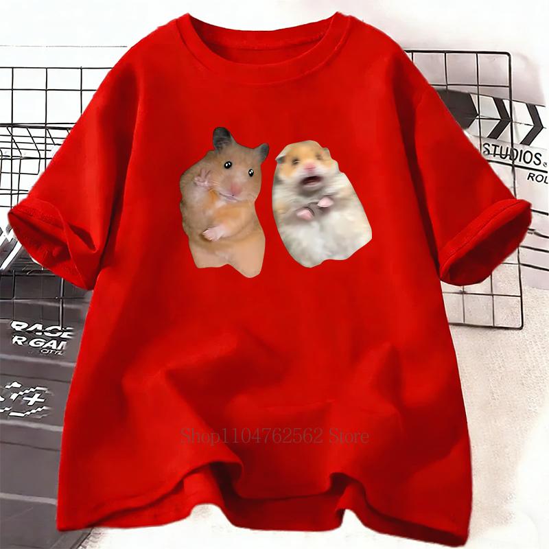 Hamster Graphic Print TShirt Women Unisex Casual Fashion Funny Meme Short Sleeve Tops Summer Vintage Oversize ONeck Tshirts