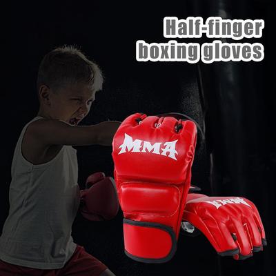 Professional Boxing Training Gloves Half Finger Leather Cushion for Adult Sanda Boxing Training Sandbag Knuckles