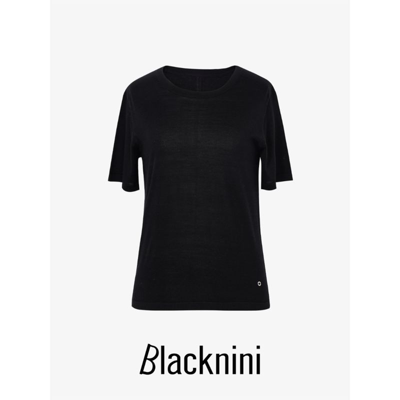 Blacknini Yin Huafu/"LP Style" Italy Organza 100 Mulberry Silk Comfortable 0 Pressure Feeling Short Sleeve T-shirt