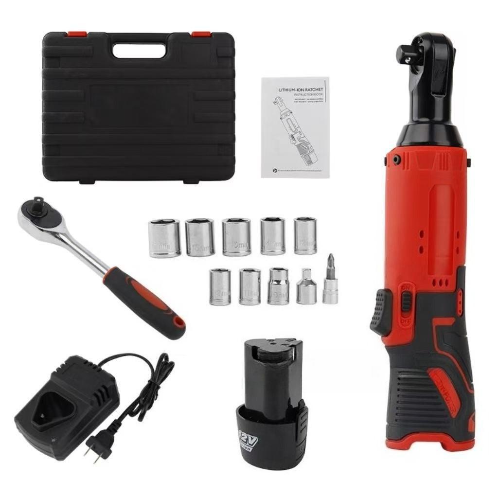 Chiave Angolare 90 Gradi Ricaricabile 12V Riparazione Manutenzione Automobilistica Utensile Elettrico Chiave a Cricchetto Elettrica Coppia Angolo Elevato
