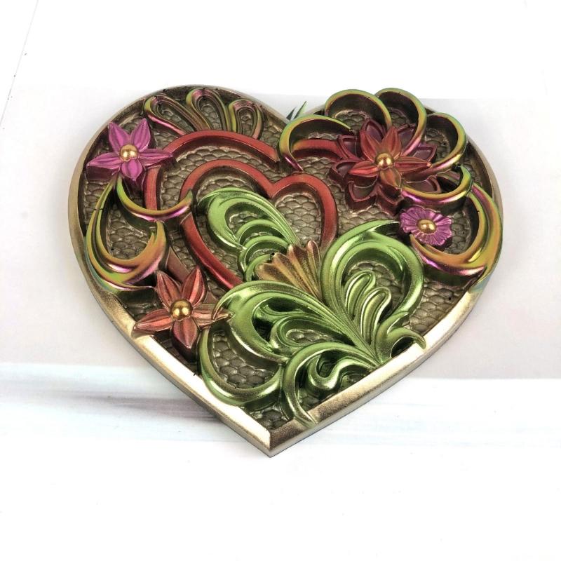 Creative Heart Shaped Flower Silicone Mold Easy To Use for Handmade Soap, Resin, and Cake Decoration DIY Craft Too