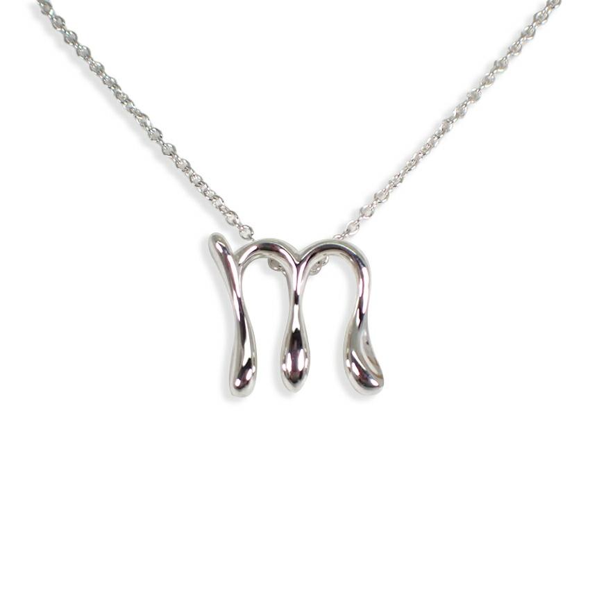 

[Б/у] TIFFANY/Tiffany 925 инициал M кулон/ожерелье [g379-47]