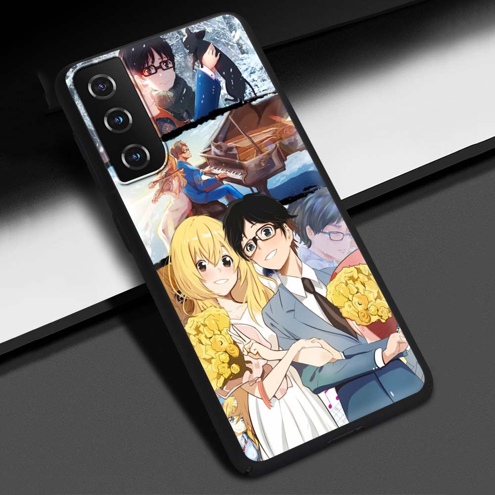 

Ваш чехол для телефона с изображением аниме «Ложь в апреле» для Samsung Galaxy S20 FE S21 Ultra S20 S10 S9 Plus S10E S8, роскошный силиконовый черный чехол Samsung S8