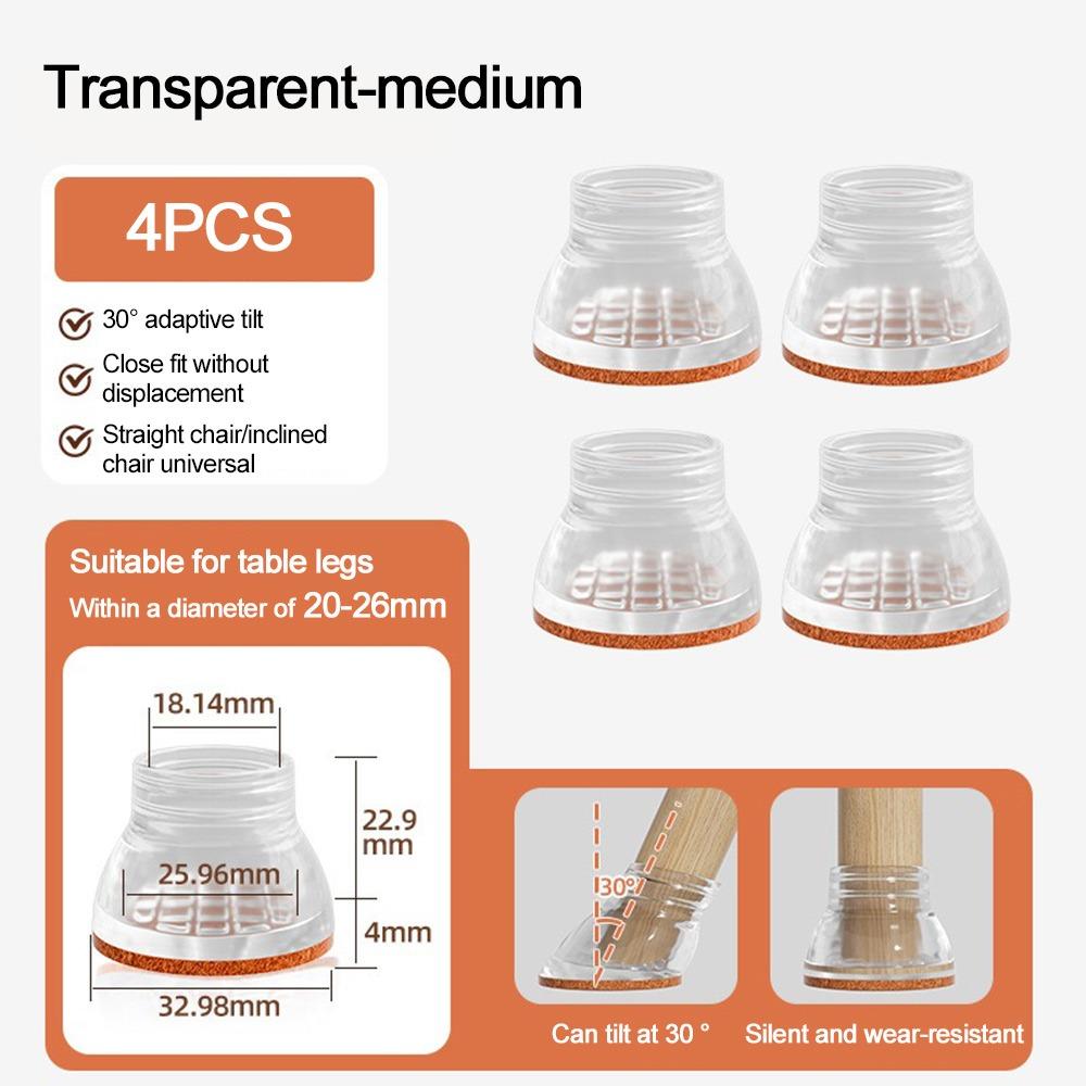 4pcs/set Anti-Scratch Anti-slip Mat Decreases Friction Feet Legs Pads  Household Chair Fittings