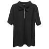 Completo estivo da uomo tinta unita con risvolto, manica corta, cerniera, pantaloni