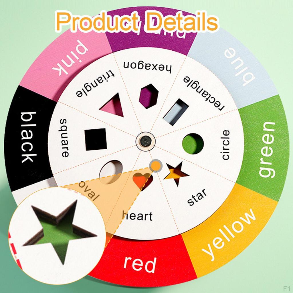 Color Shape Sorter Wheel Gift Enlightenment Teaching Material Educational Wooden Sorting Toy