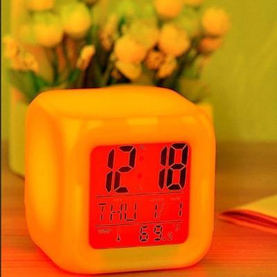 Multi-fuction LED Night Light 7 Color Changing Digital Alarm Clock Lamp For Wake Up Bedside Bedroom Children Kid Holiday