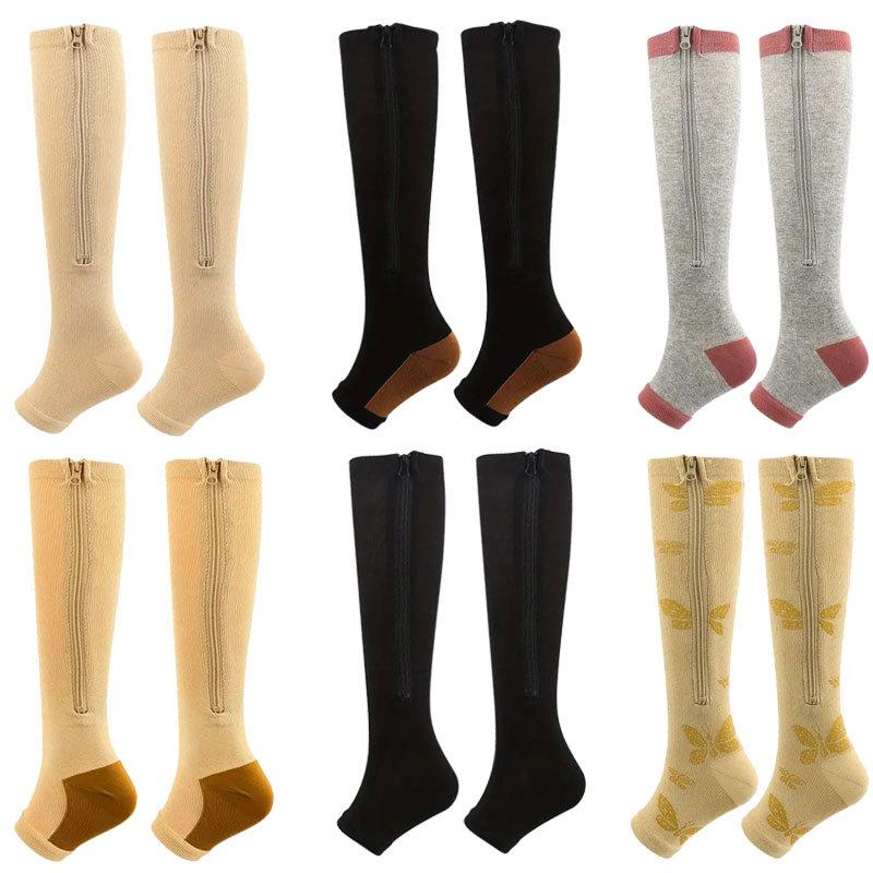 Zippered Sports Compression Socks - Elastic, Cross-Border Design